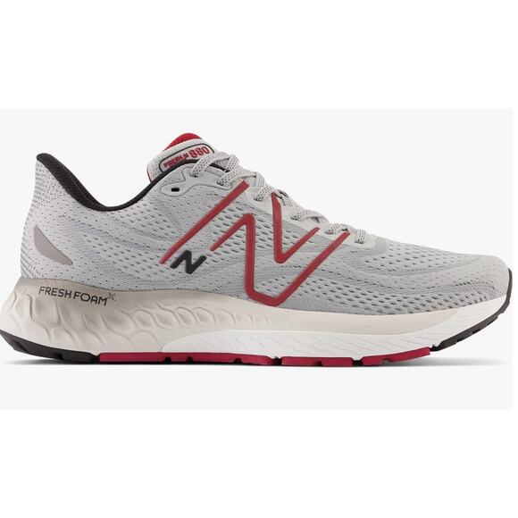 New Balance Men's Fresh Foam X 880v13 Running Shoe Grey/Crimson/Black 11.5 - Picture 1 of 9